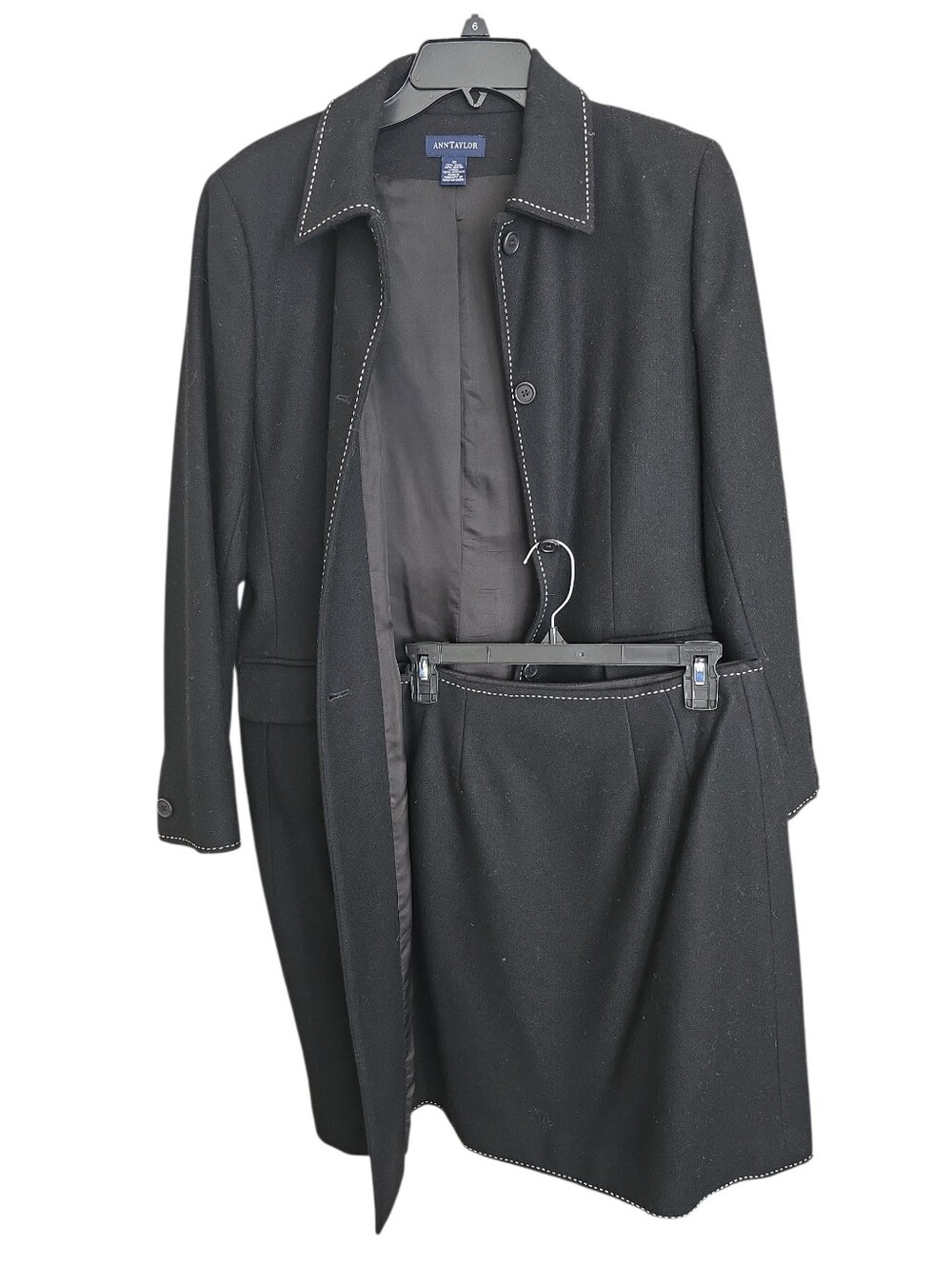 Ann Taylor Black Blazer Coat with Matching Skirt- Sizes 8 And 10